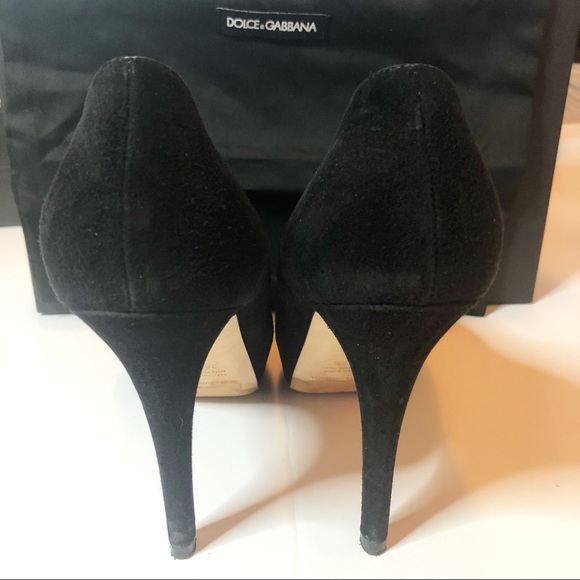 Dolce & Gabbana 90s Style Black Suede Heels - Picture 15 of 15